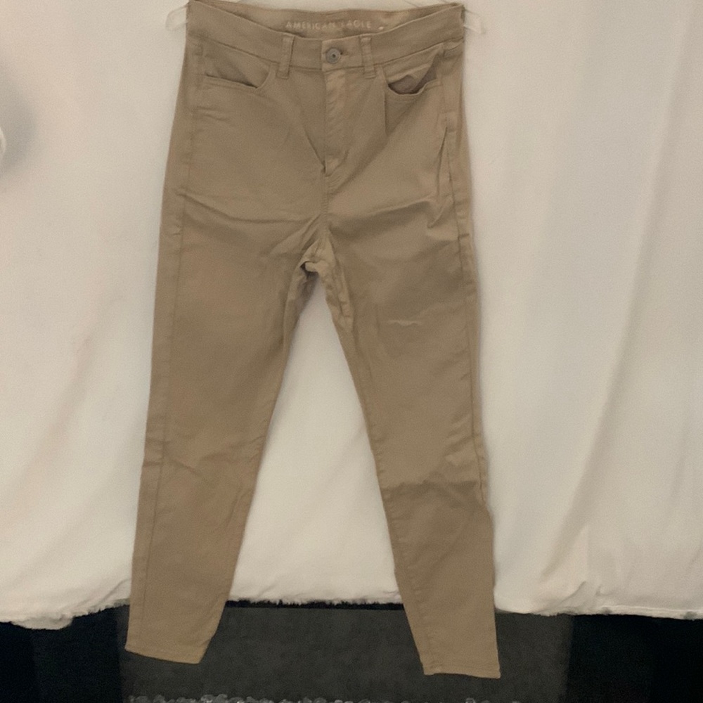 American Eagle super stretch khaki coke 10 regular pants